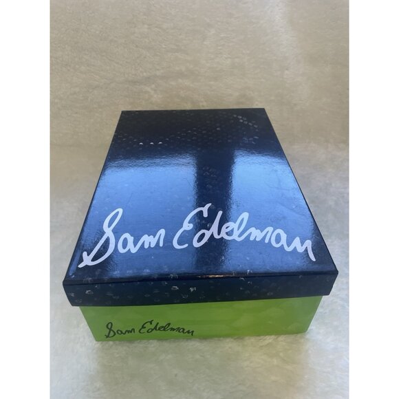 NIB SAM EDELMAN LEEANNE Genuine Leather Black Strappy Stiletto Sandal Heel Sz 8 - Picture 11 of 12